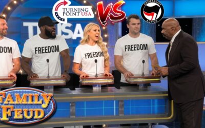 The Family Feud- TPUSA + Charlie Kirk  vs Antifa .. Steve Harvey Loses It
